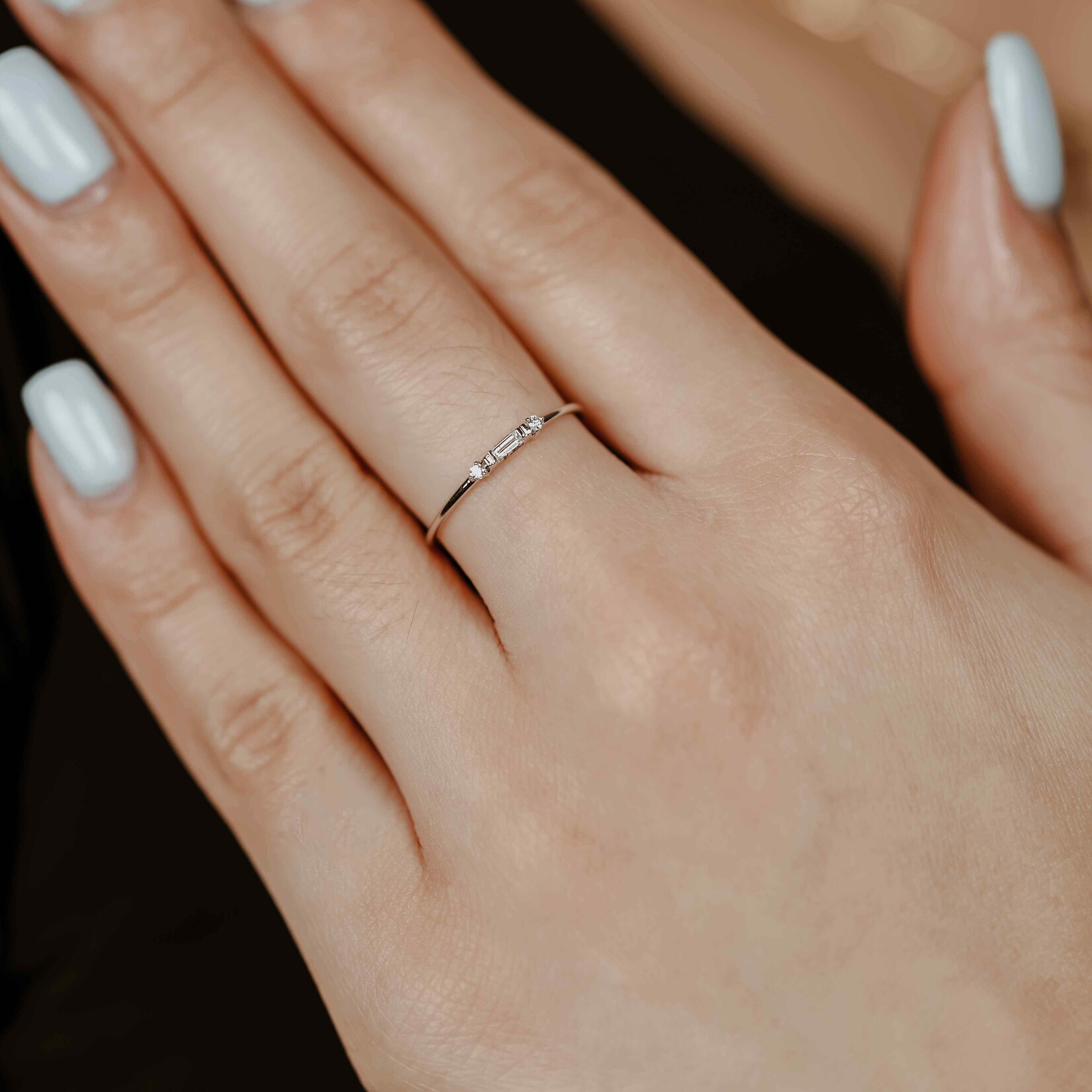 DIAmond baguette band 14k