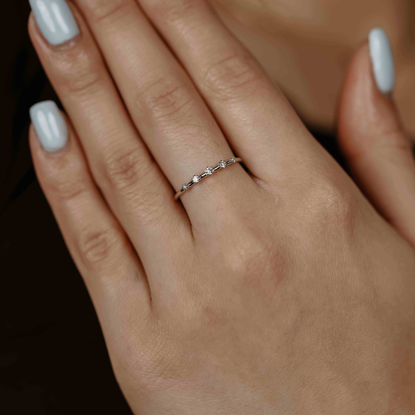 DIAmond white BAND 14k