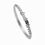diamond baguette band white 14k