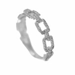 DIAmond white LINK RING 10k