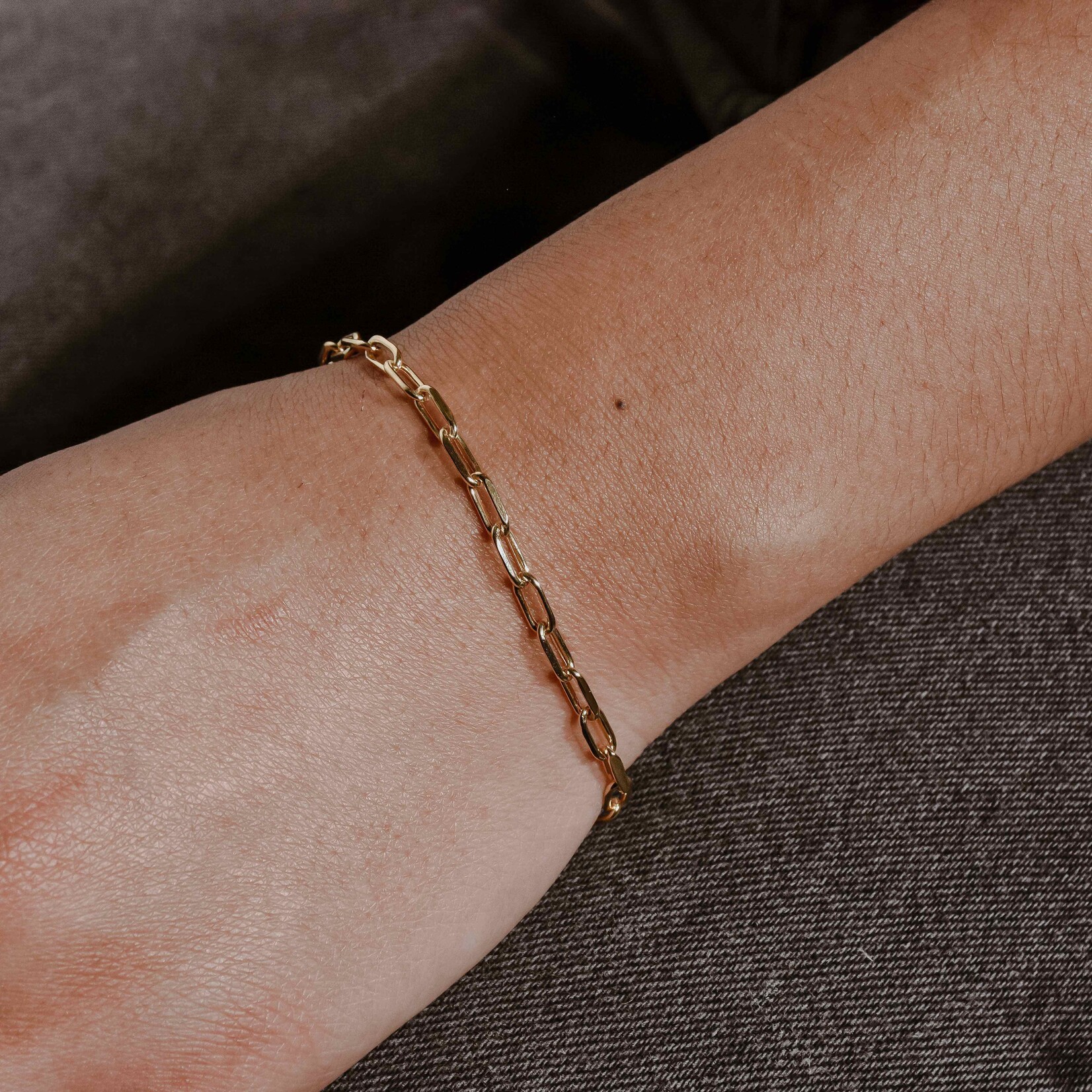 hollow paperclip bracelet 10k
