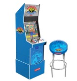 Arcade1UP Street Fighter II Big Blue Arcade with Riser and Exclusive Stool Bundle