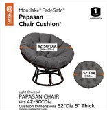 Classic Accessories Montlake Water-Resistant Papasan Cushion, 50 inch, Light Charcoal