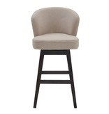 Detroit 26 Counter Height Wood Swivel Barstool in Espresso Finish with Tan Fabric
