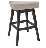 Detroit 26 Counter Height Wood Swivel Barstool in Espresso Finish with Tan Fabric