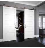 EightDoors 80 x 28 x 1-3/8 5-Panel Shaker White Primed Solid Wood Core Interior Slab Door