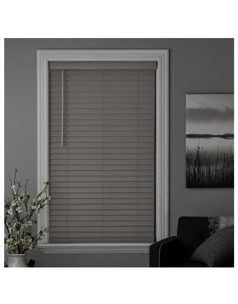 Better Homes & Gardens 2 Cordless Faux Wood Horizontal Blinds, Rustic Gray, 35x64