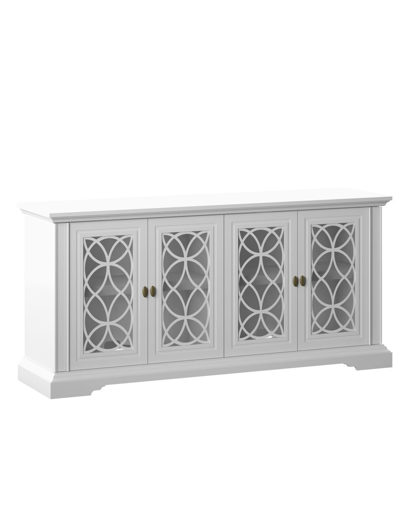 Sideboard with Tempered Glass Panels with Tempered Glass Panels