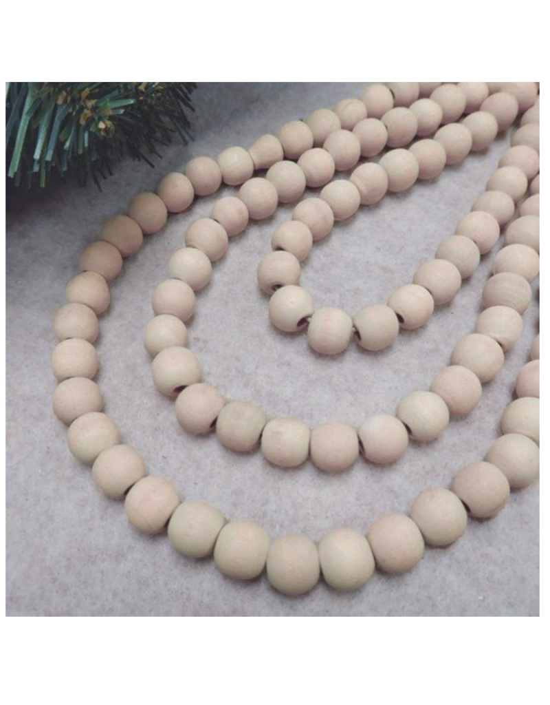 Holiday Time Wood Bead Garland, Ivory, 12