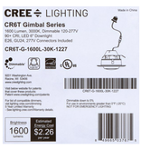 Cree Lighting CR-T 6 inch LED Retrofit Gimbal Downlight 150W Equivalent, 1600 lumens, Dimmable, Neut