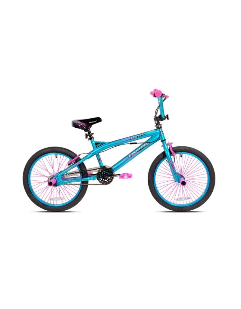 Kent Bicycles 20 Girls Trouble BMX Bike, Aqua and Pink