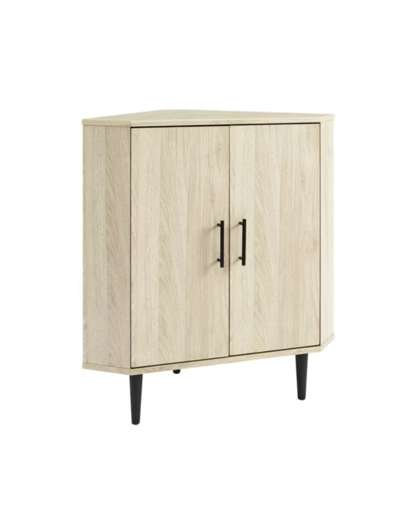 Manor Park Contemporary Corner Accent Cabinet with 2 Doors, Birch