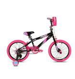 Kent Bicycles 18 inch Girls Sparkles Bicycle, Black and Pink
