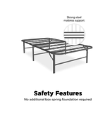 Mainstays Foldable Metal Platform Bed Frame and Mattress Foundation, Black - Twin