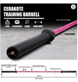 PapaBabe Olympic Barbells, Cerakote Coating Bar 25MM for Woman15Kg Weightlifting and Powerlifting Crossfit, Pink