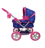 509 Crew 509 Unicorn Doll Pram - Kids Pretend Play, Large Wheels, Retractable Canopy, Cup Holder & Carry Bag, Ages 3+ (T724029)