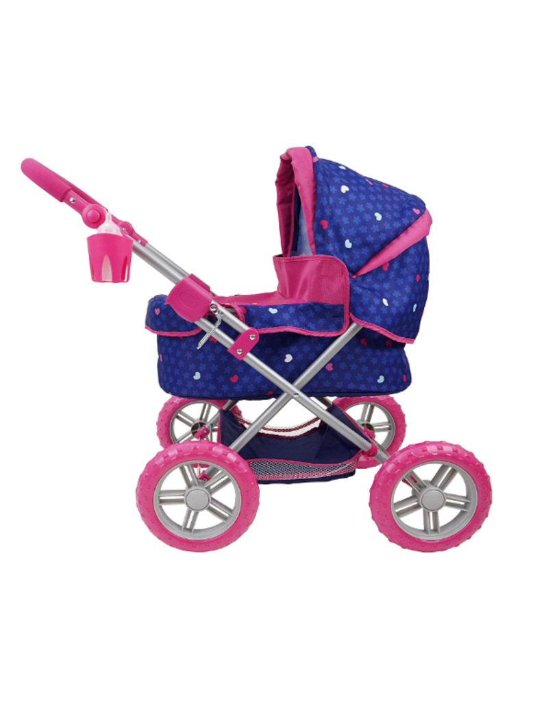 509 Crew 509 Unicorn Doll Pram - Kids Pretend Play, Large Wheels, Retractable Canopy, Cup Holder & Carry Bag, Ages 3+ (T724029)