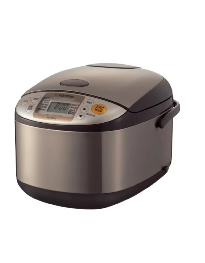 Zojirushi NS-TSC10XJ Micom Rice Cooker & Warmer with Steam Basket, 5.5 Cup (Uncooked), Stainless Bro