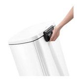 Qualiazero Trash Can 13.2 Gallon Rectangular Step on Garbage Can, White