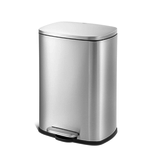 Qualiazero 13.2 gallon Trash Can, Stainless Steel Step On Kitchen Garbage Can, Silver
