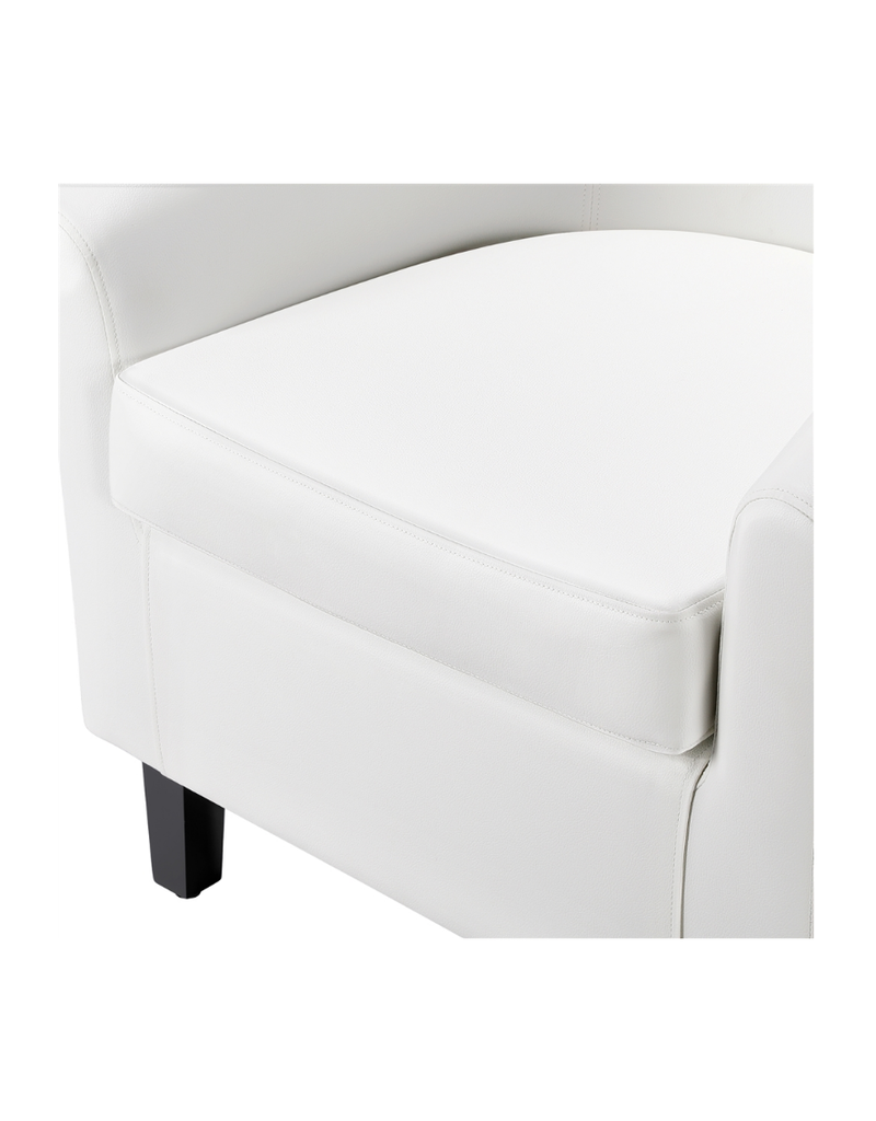 Yaheetech Faux Leather Accent Arm Chair For Living Room, White