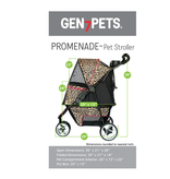 Gen7Pets Promenade Dog Carrier Stroller, Cheetah, 35L x 21W x 39H