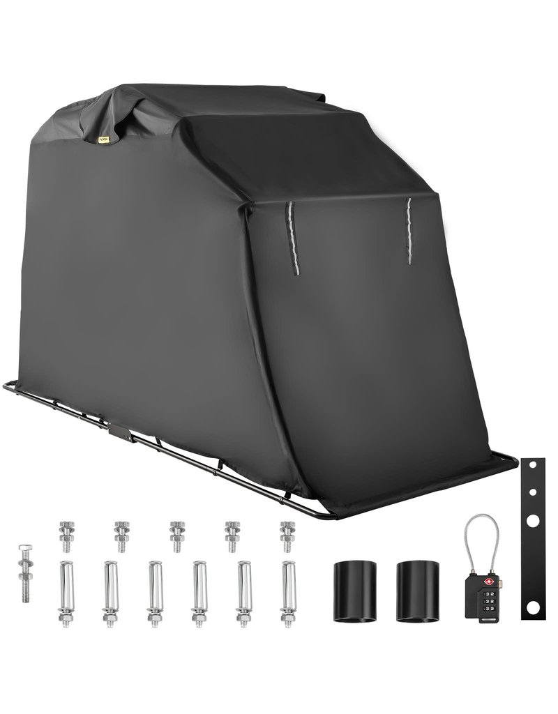 VEVORbrand Heavy Duty Motorcycle Storage Shed, Bike Scooter Cover Tent Shelter, Portable Waterproof