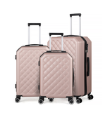 HIKOLAYAE Cottoncandy Collection Hardside Luggage Set with 8-Wheel Spinner in Rose Gold, 3 Piece - T