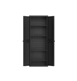 Hyper Tough Plastic 4-Shelf Garage Storage Utility Cabinet, Black