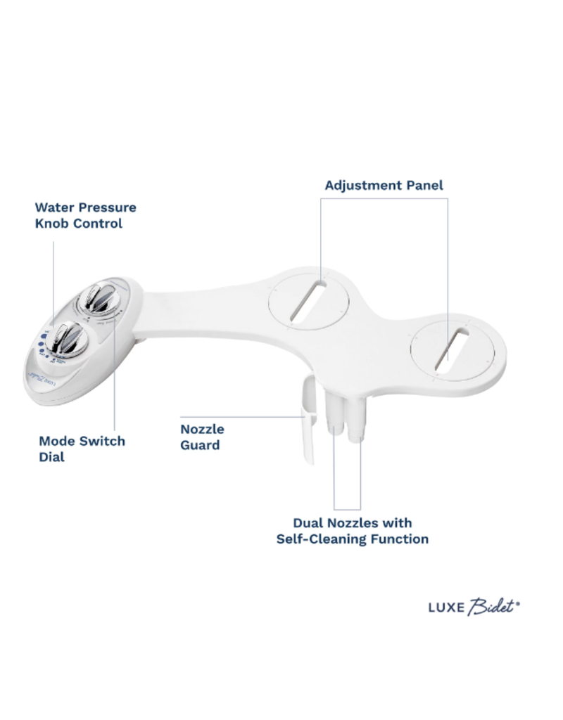 LUXE Bidet W85 Dual-Nozzle Self-Cleaning Bidet Attachment