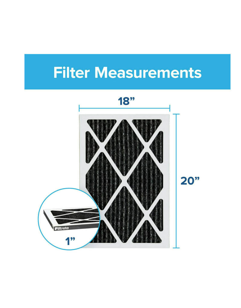 Filtrete by 3M 18x20x1, MERV 11, Allergen Plus Odor Reduction HVAC Furnace Air Filter, 1200 MPR, 4 F