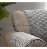 Innovative Textile Solutions 1-piece Fairmont Diamond Plush Sofa Furniture Cover, Grey