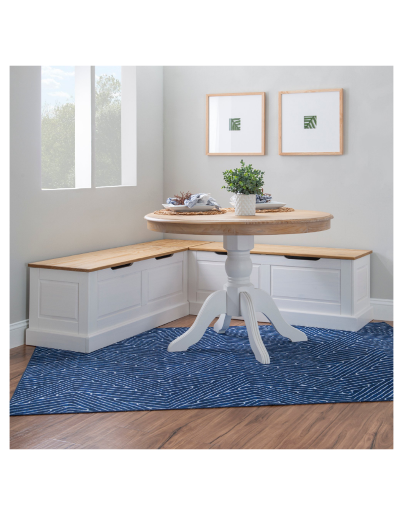 Linon Romero Backless Corner Dining Breakfast Nook with Storage, Seats 4 (Table Sold Separately), Na