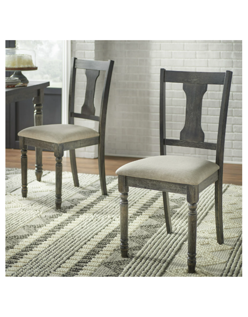 Burntwood Dining Chair, Set of 2, Weathered Grey