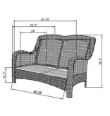 Better Homes & Gardens Ravenbrooke 4-Piece Outdoor Wicker Swivel Chair Conversation Set, Blue