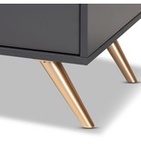 Baxton Studio Kelson Modern and Contemporary Dark Grey and Gold Finished Wood TV Stand