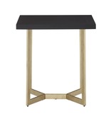 Weston Home Marquis Wood and Metal End Table, Black/Gold