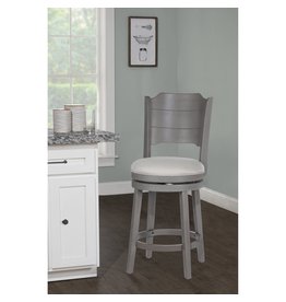 Hillsdale Furniture Clarion Slat Back Counter Height Wood Swivel Stool, Distressed Gray