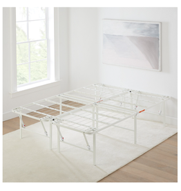 Mainstays 14 High Profile Foldable Steel King Platform Bed Frame, White