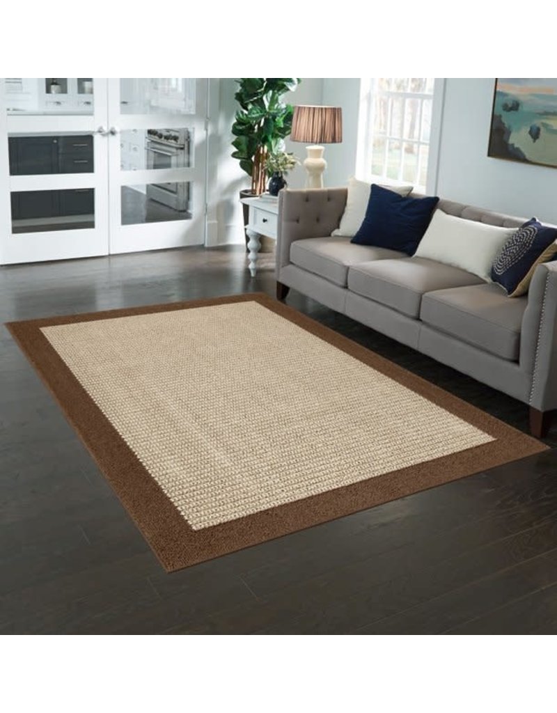 Mainstay Traditional Faux Sisal Brown Area Rug Set, 3 piece