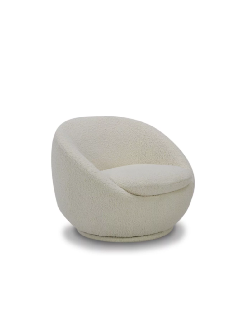 Better Homes & Gardens Cozy Upholstered Swivel Chair, Cream
