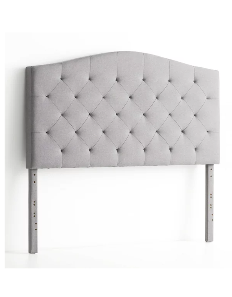 Rest Haven Hillboro Curved Edge Upholstered Headboard, King, Gray