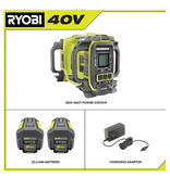 RYOBI 40V 1800-Watt Portable Battery Power Station Inverter Generator and 4-Port Charger with (2) 6.0 Ah Batteries