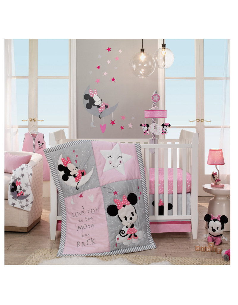 Disney Baby Minnie Mouse Pink 4-Piece Nursery Crib Bedding Set by Lambs & Ivy