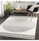 Surya Pisa PSS-2315 79x108" Rectangle Modern Fabric Rug in Off White/Gray/Black