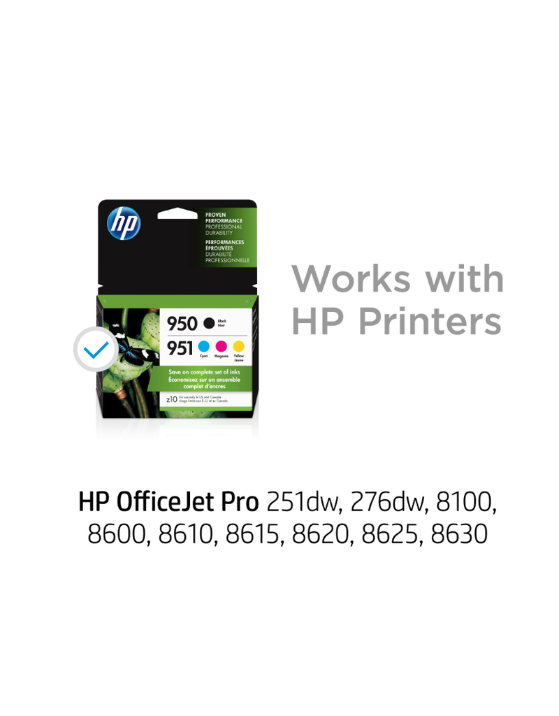 HP 950 Ink Cartridges - Black, Cyan, Magenta, Yellow, 4 Cartridges (X4E06AN)