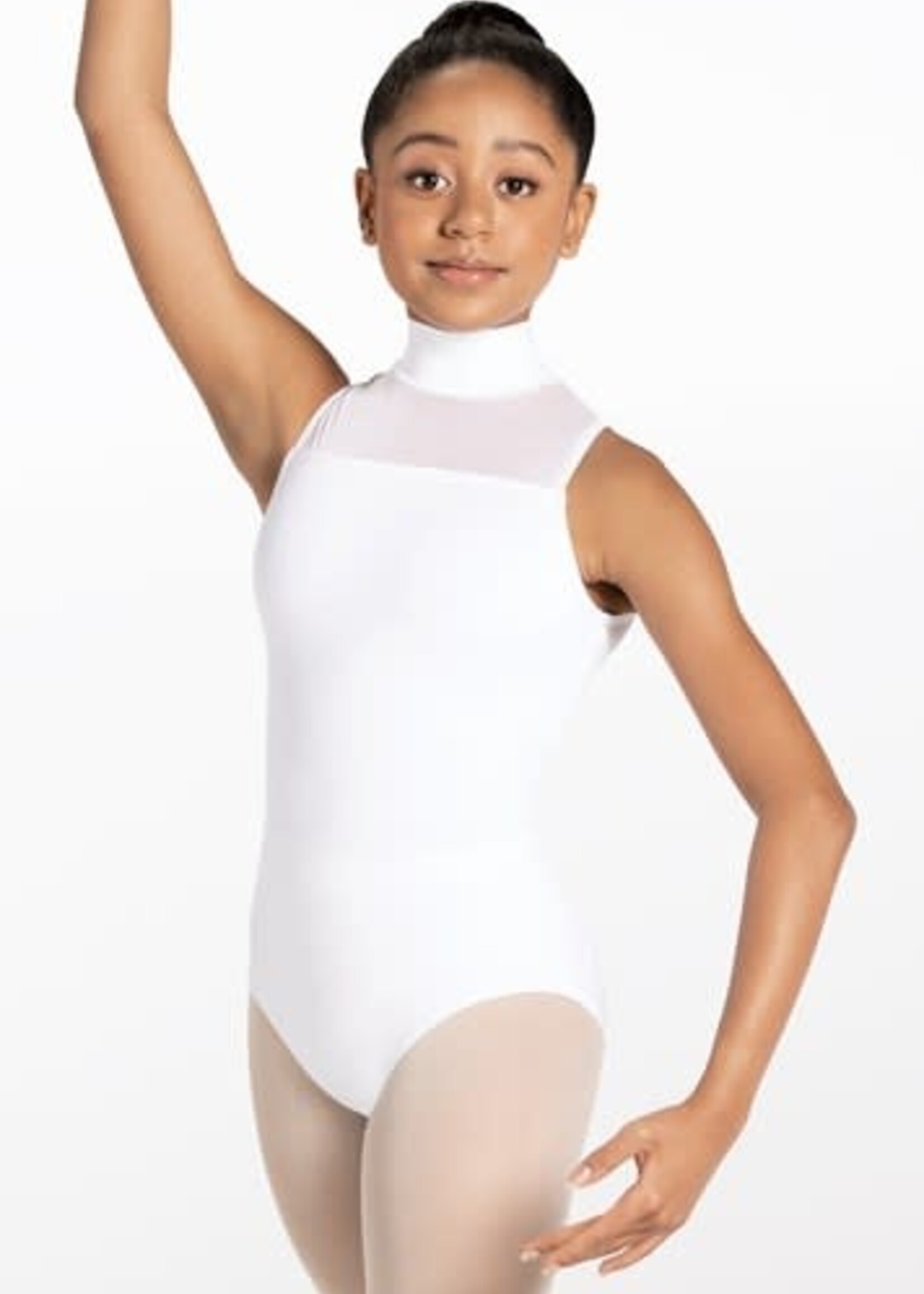 Weissmans Mock Neck Mesh Inset Leotard