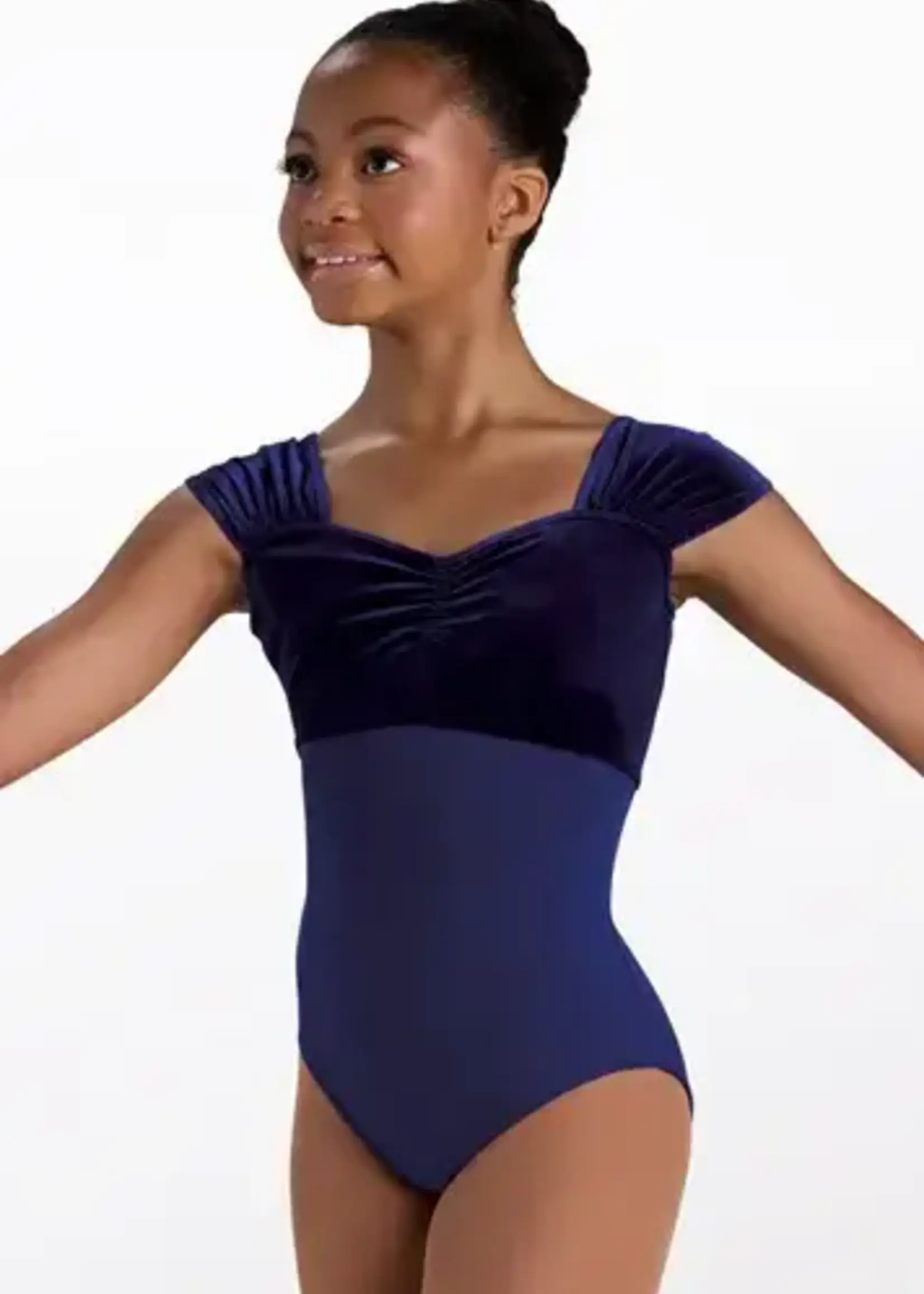 Weissmans Velvet Ruched Strap Leotard