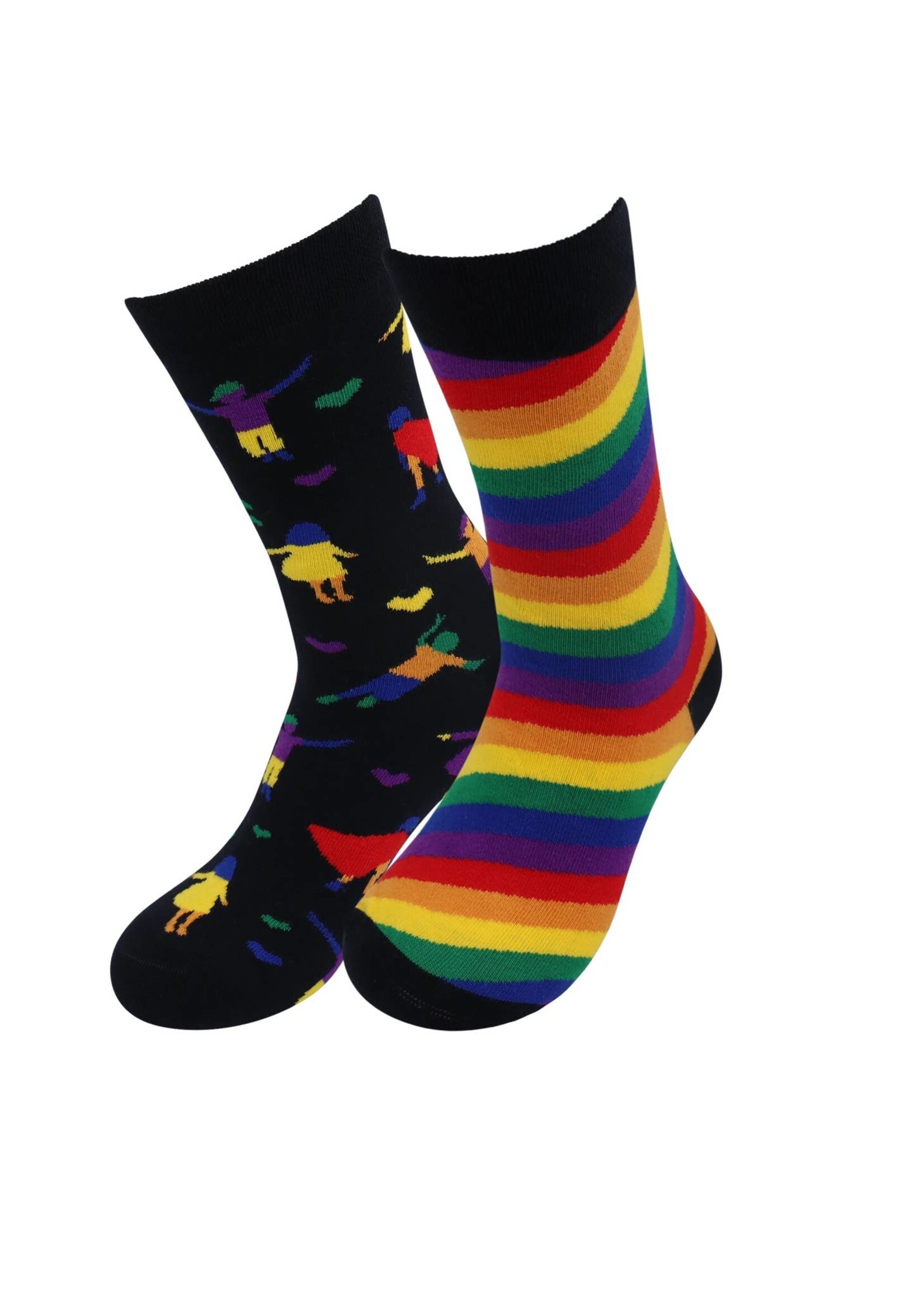 MADE IN USA – JOY Men's Rainbow Socks (M/L) – Black