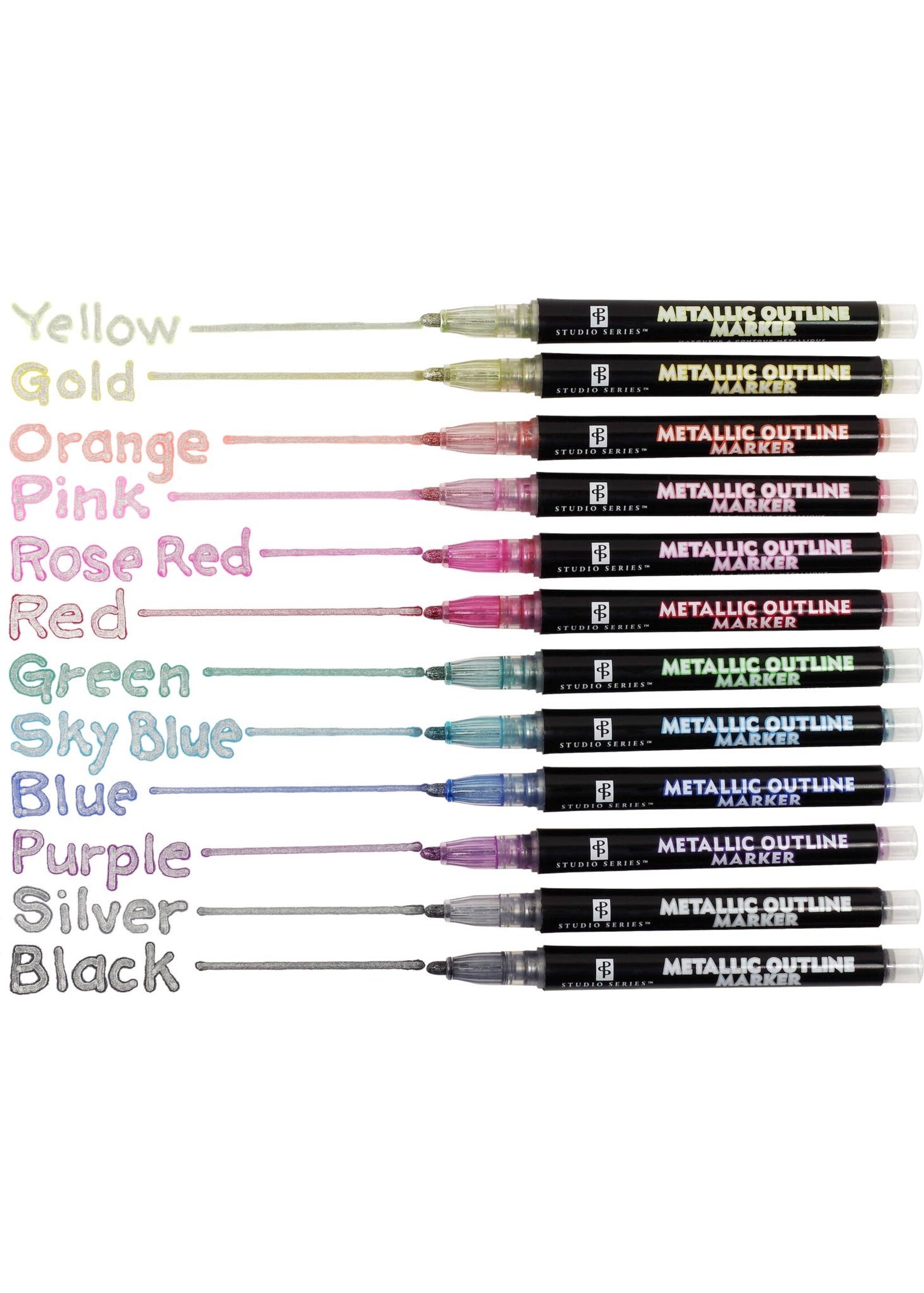 PPP METALLIC OUTLINE MARKERS SET 12
